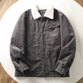 Gevoerde corduroy jas voor heren met teddykraag en knoopsluiting
