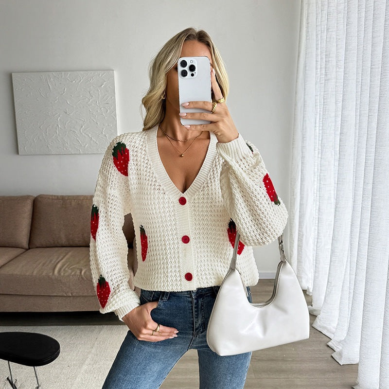 Kort vest voor dames met V-hals en knopen