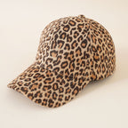 Baseballpet voor dames met luipaardprint