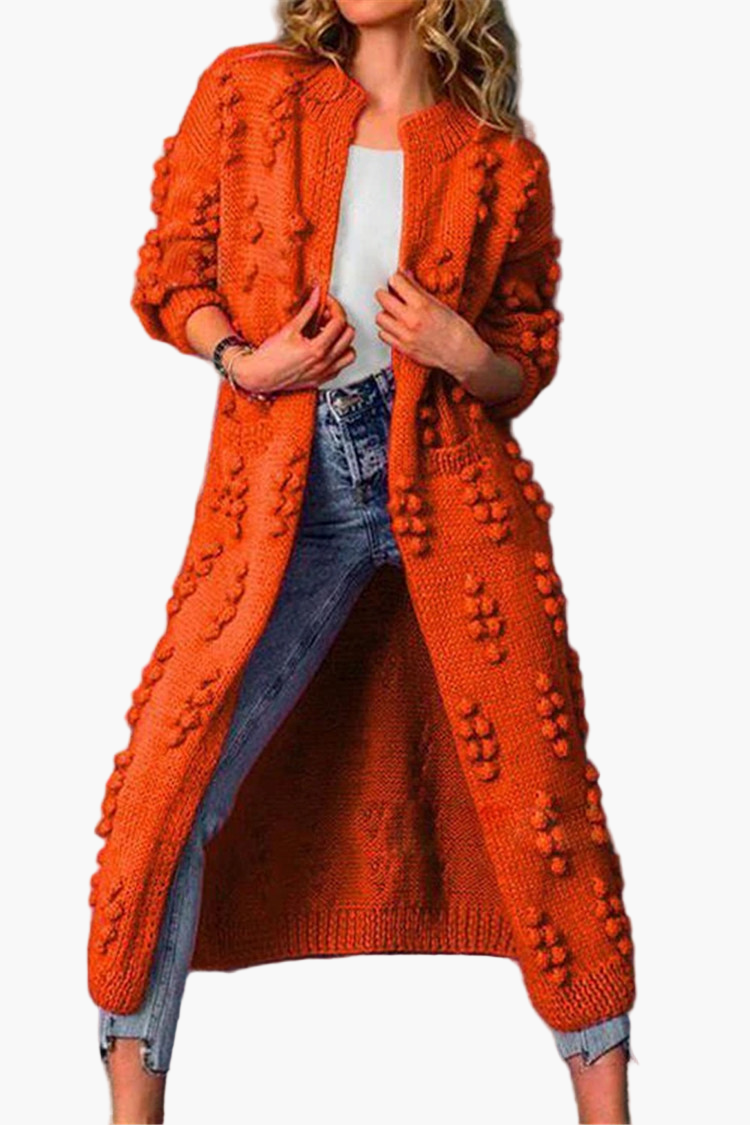 Cardigan largo de punto para mujer – Tendencia otoño invierno casual