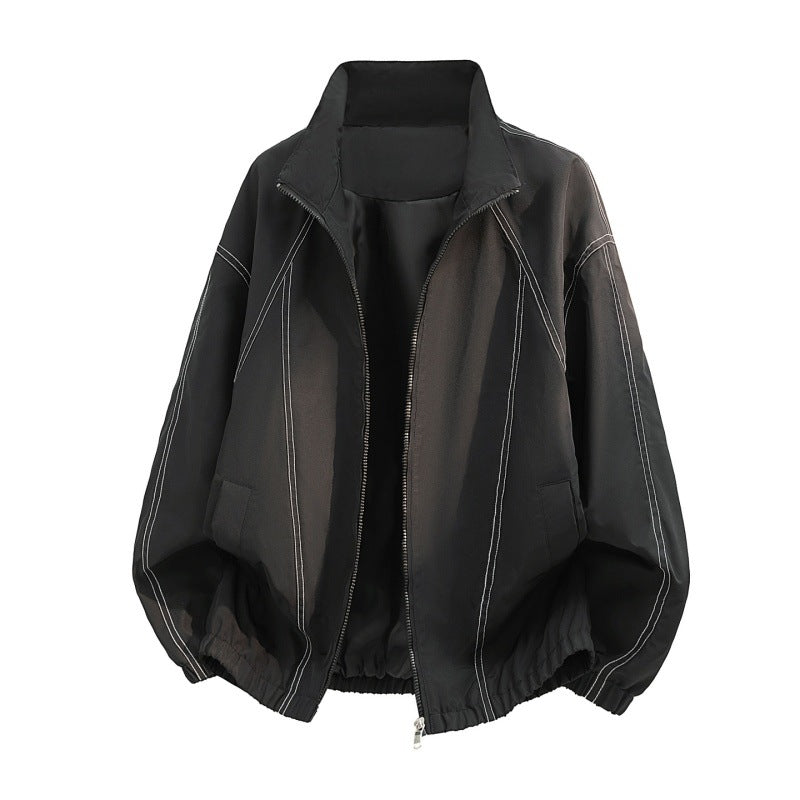Oversized lichte blouson voor heren met opstaande kraag en elastische zoom