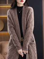Oversized lang vest voor dames met strepen