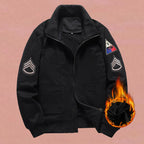 Bomberjack voor heren in militaire stijl met patches en verdekte rits