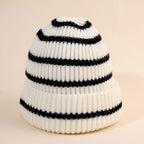 Gestreepte beanie voor dames met zachte binnenvoering
