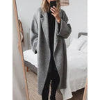 Oversized mantel voor dames met revers en dubbele knopenrij