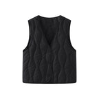 Gewatteerde bodywarmer voor dames met V-hals en drukknoopsluiting