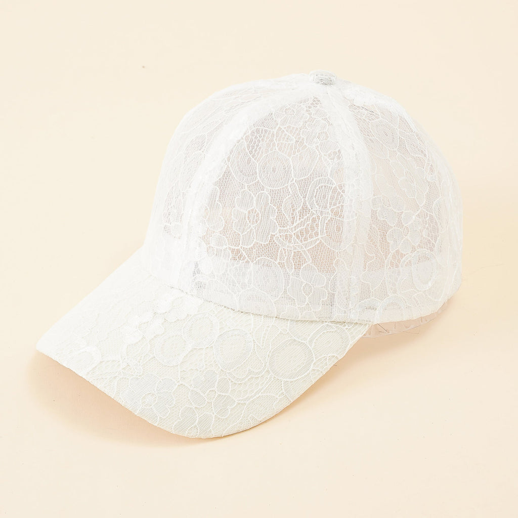 Baseballpet voor dames met kantpatroon en ademende structuur