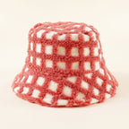 Bucket hat voor dames met ruitpatroon
