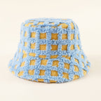 Bucket hat voor dames met ruitpatroon