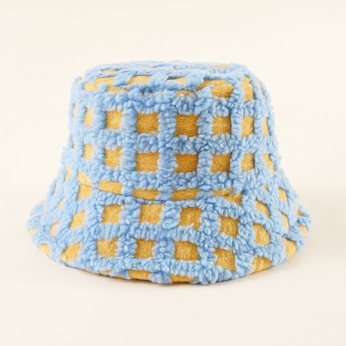 Bucket hat voor dames met ruitpatroon