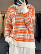 Oversized hoodie voor dames met V-hals en koord