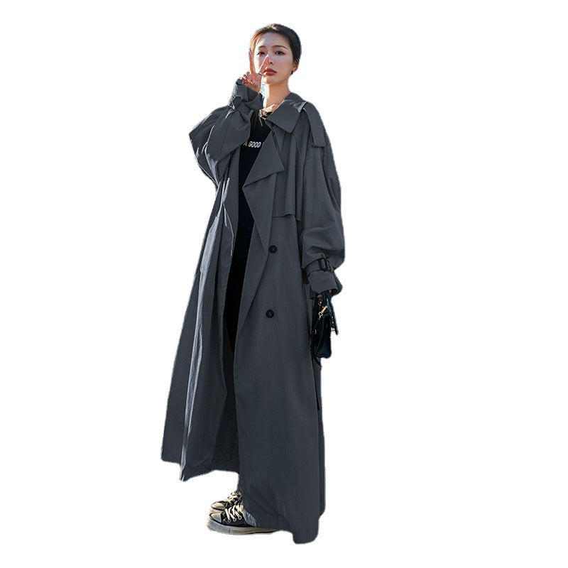 Oversized trenchcoat voor dames met ballonmouwen en ceintuur