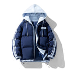 Gewatteerde parka voor heren met ingebouwde hoodie en tweewegrits