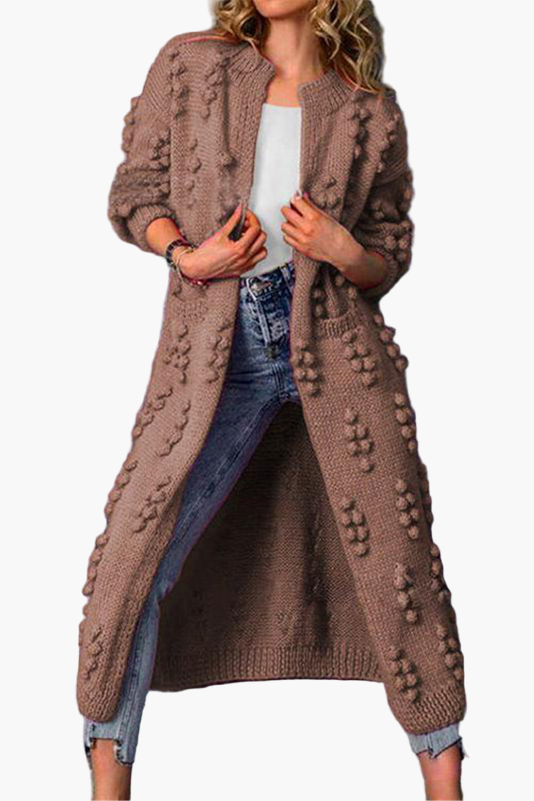Cardigan largo de punto para mujer – Tendencia otoño invierno casual