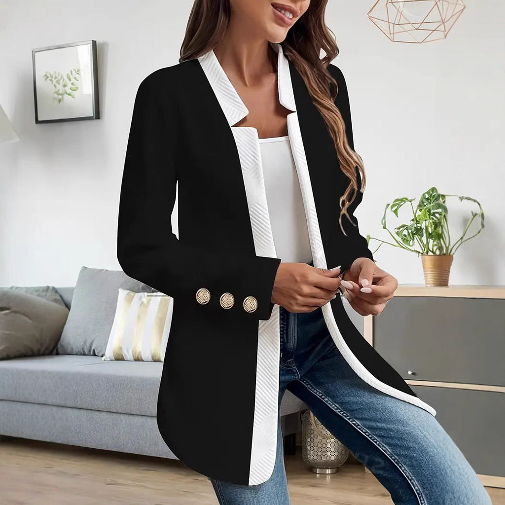 Blazer voor dames met aansluitende pasvorm en contrasterende kraag