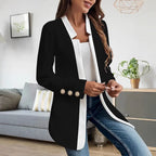 Blazer voor dames met aansluitende pasvorm en contrasterende kraag