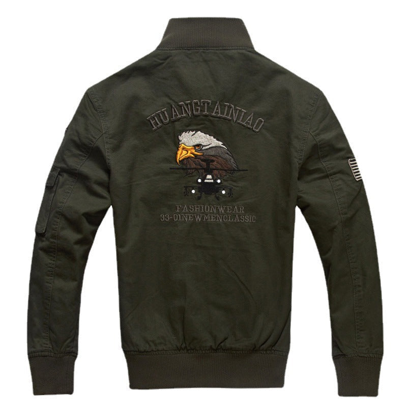 Jas voor heren in militaire stijl met lange mouwen en zakken