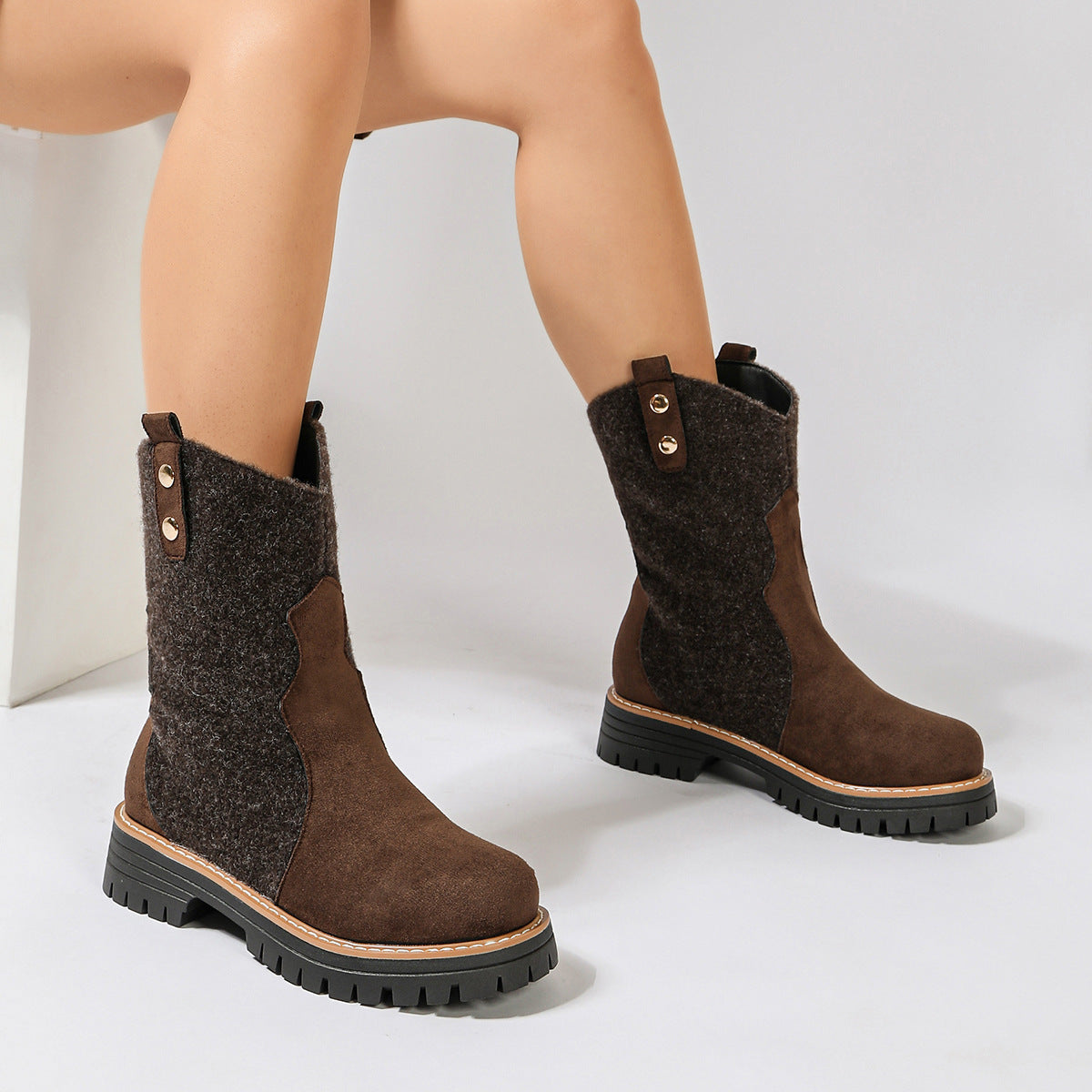 Winterlaarzen voor dames met fleece en stevige rubberen zool