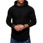 Lange hoodie voor heren met koord en lange mouwen