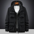 Fieldjacket voor heren met capuchon en multifunctionele zakken