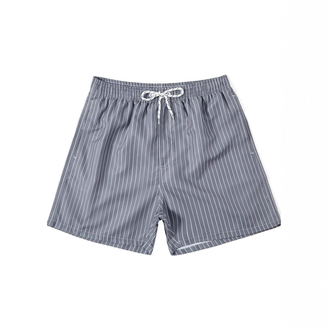Pantalones cortos de baño y ocio para hombre con patrón de rayas – Cómodos shorts de playa para uso diario y vacaciones