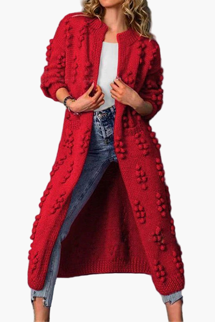 Cardigan largo de punto para mujer – Tendencia otoño invierno casual