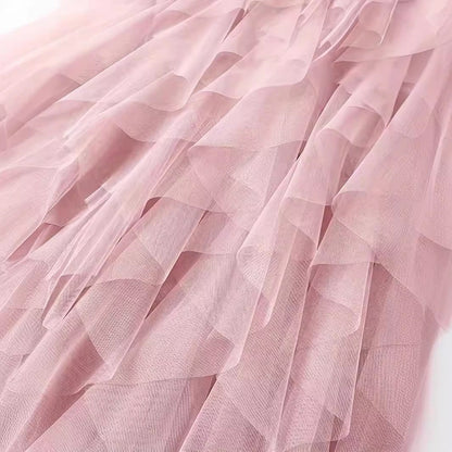 Gonna a volant in tulle asimmetrica da donna – Elegante gonna stile sweet per tutti i giorni e occasioni speciali