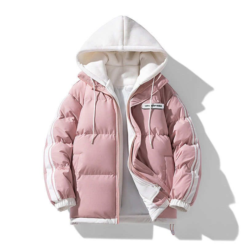 Gewatteerde parka voor heren met ingebouwde hoodie en tweewegrits