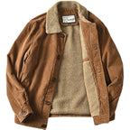 Gevoerde corduroy jas voor heren met teddykraag en knoopsluiting