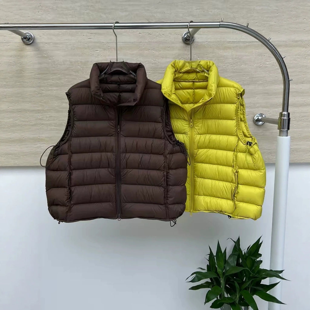 Lichte gewatteerde bodywarmer voor dames met tweewegrits