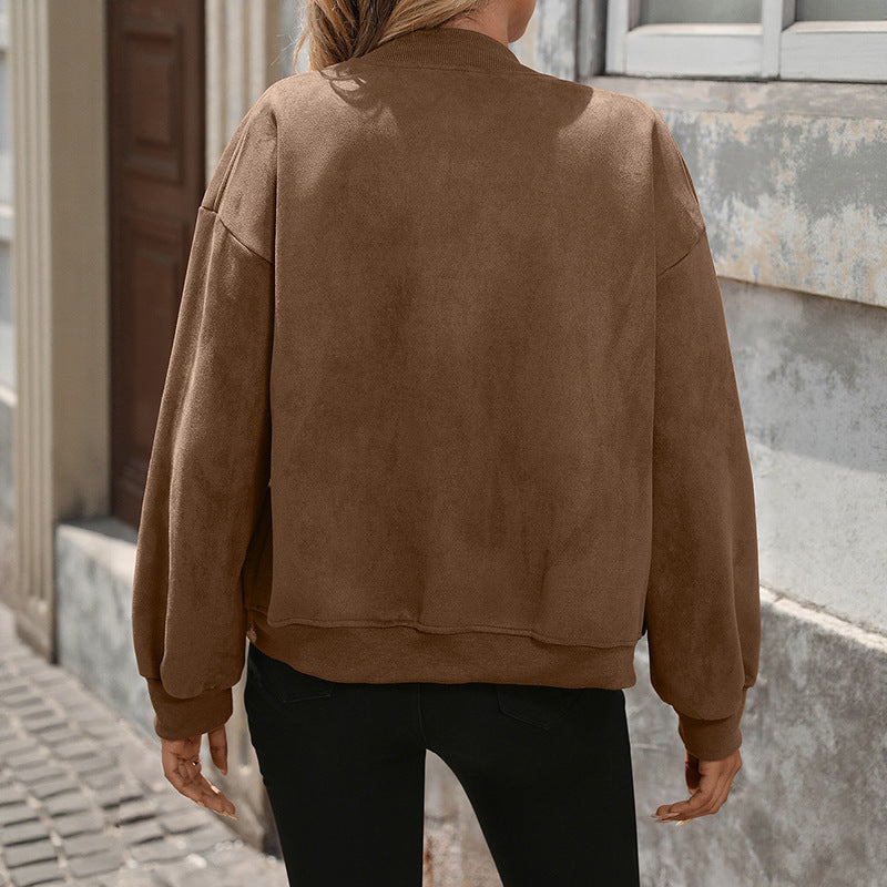 Oversized bomberjack voor dames met lange mouwen en borstzakken