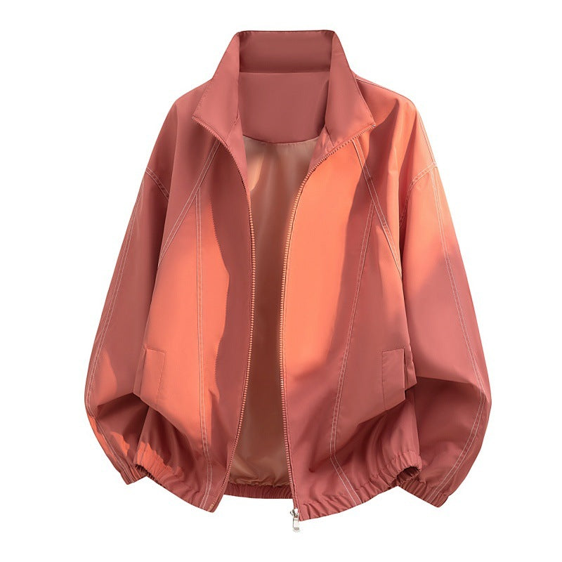 Oversized lichte blouson voor heren met opstaande kraag en elastische zoom