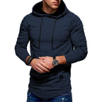 Lange hoodie voor heren met koord en lange mouwen
