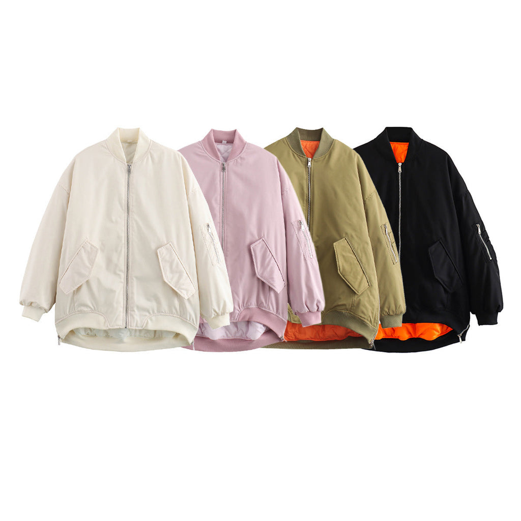 Oversized bomberjack voor dames met zakken