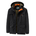 Waterdichte en winddichte outdoorparka voor heren met afneembare capuchon