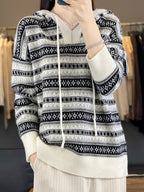 Oversized hoodie voor dames met V-hals en koord