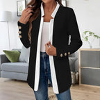 Blazer voor dames met aansluitende pasvorm en contrasterende kraag