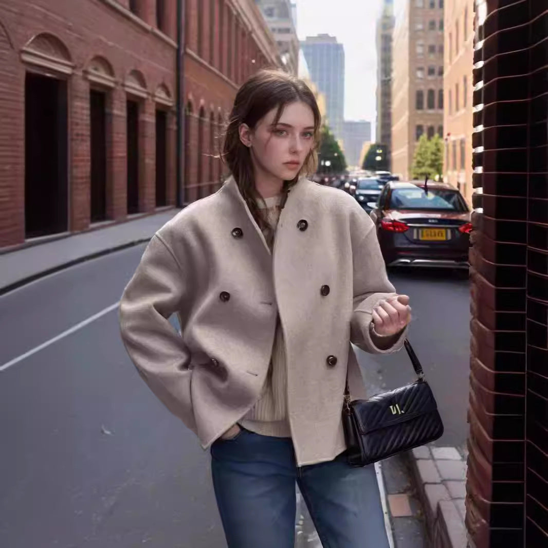 Oversized jas voor dames met dubbele rits en zakken