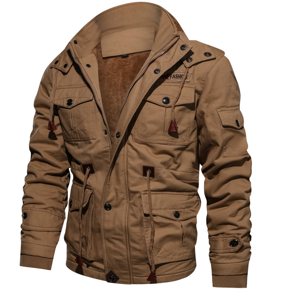 Gevoerde utility-fieldjacket voor heren met koord en zakken