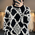Oversized trui voor dames met ronde hals en franjes