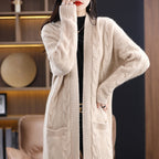 Oversized lang vest voor dames met strepen