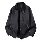 Oversized harringtonjack voor heren met corduroy kraag en tweewegrits