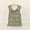 Gewatteerde bodywarmer voor dames met capuchon, koord en ritszakken