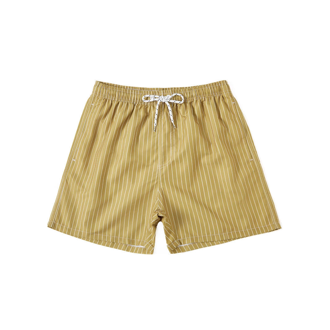 Pantalones cortos de baño y ocio para hombre con patrón de rayas – Cómodos shorts de playa para uso diario y vacaciones