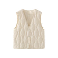Gewatteerde bodywarmer voor dames met V-hals en drukknoopsluiting