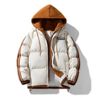 Gewatteerde parka voor heren met ingebouwde hoodie en tweewegrits