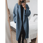 Oversized mantel voor dames met revers en dubbele knopenrij