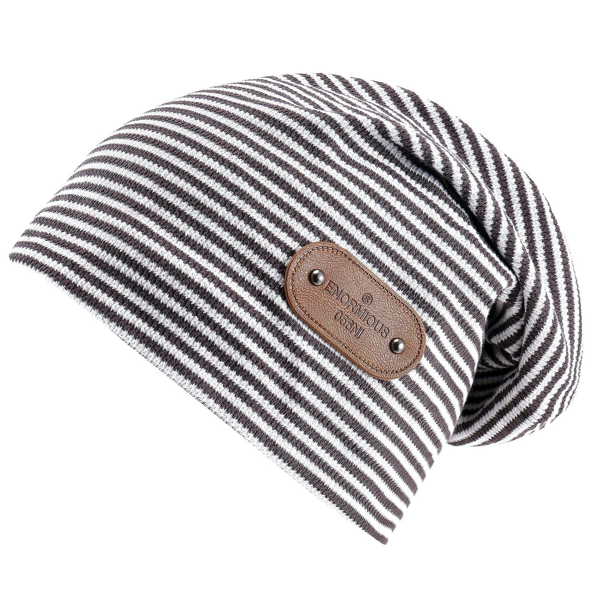 Beanie voor dames met streeppatroon