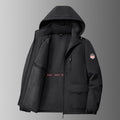 Gevoerde softshell-winterjas voor heren met capuchon en multifunctionele zakken