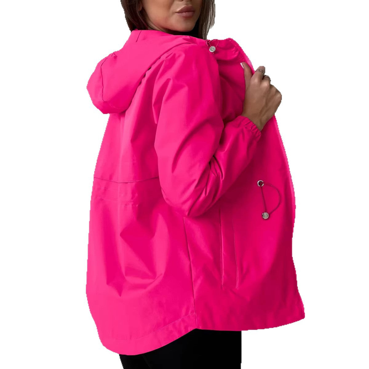 Outdoorjas voor dames met verstelbare capuchon en ruime zakken
